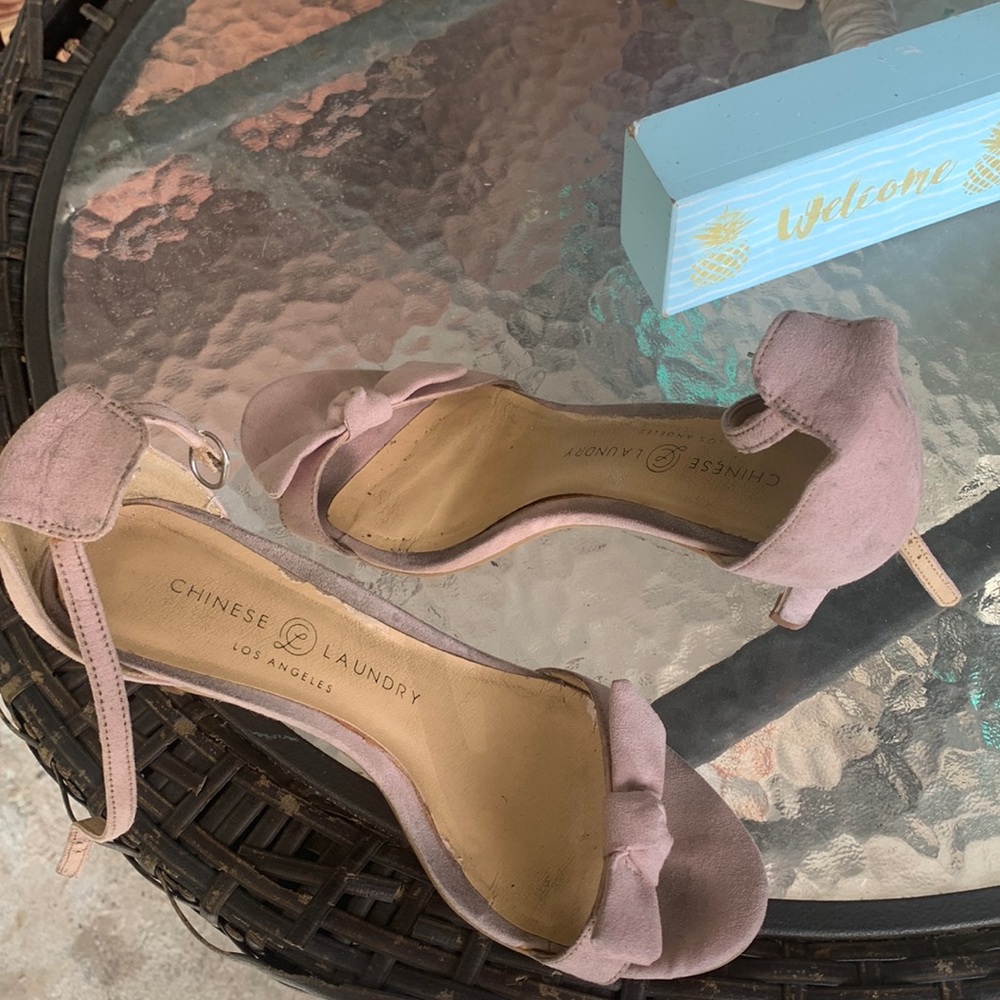 Chinese laundry pink suede heels